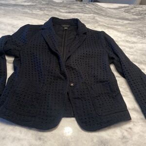 Ann Taylor black eyelet blazer - size 8, very good condition